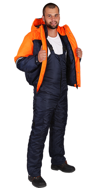 картинка Костюм  утепленный мужской №634 (темно-синий/оранжевый) от магазина PENTALAB