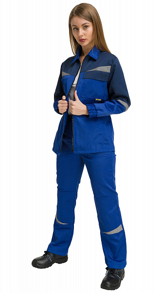 картинка Костюм женский №625 с брюками (василек/т.синий) от магазина PENTALAB